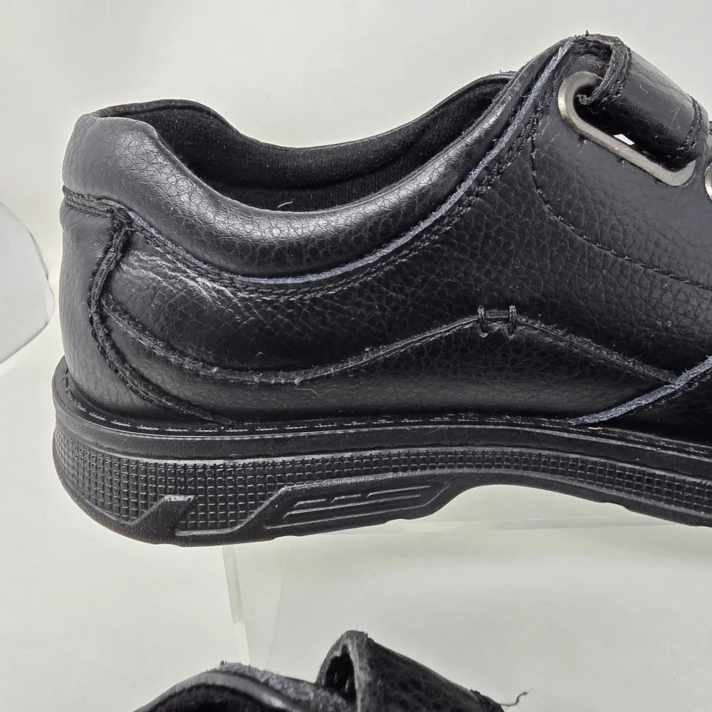 Dr. Scholls Matt Oxford Mens 9.5 Advanced Comfort Black Leather Strap Shoes Good